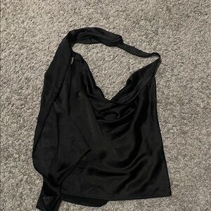 Altar'd State Black Satin Cowl Halter Camisole